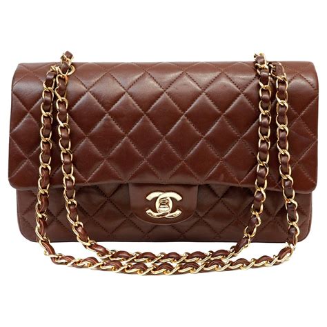 brown double flap chanel bag|chanel double flap bag lambskin.